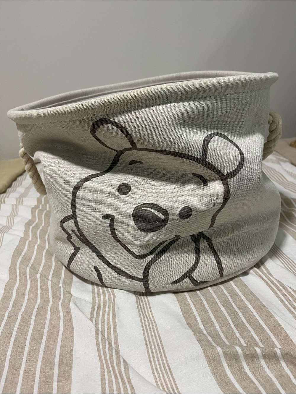 Kids Canvas Storage Basket with Winnie the Pooh Print